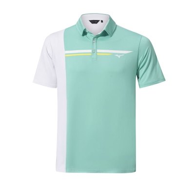 Camisa Polo Mizuno QD Elite Panel Hombre - Verdes / Blancos - Chile M034YLEXJM